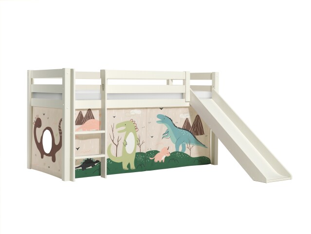 Spielbett >PINO< in Kiefer massiv weiß lackiert - 210x114x218 (BxHxT)