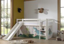 Spielbett >PINO< in Kiefer massiv weiß lackiert - 210x114x218 (BxHxT)