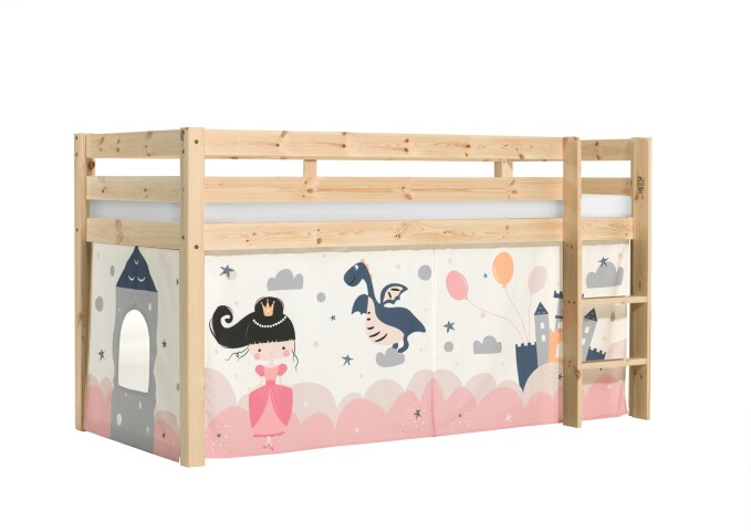 Spielbett >PINO< in Kiefer massiv natur lackiert - 210x114x106 (BxHxT)