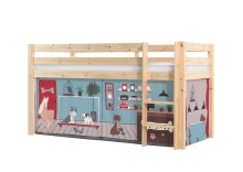 Spielbett >PINO< in Kiefer massiv natur lackiert - 210x114x106 (BxHxT)