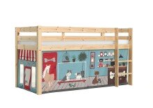 Spielbett >PINO< in Kiefer massiv natur lackiert -...