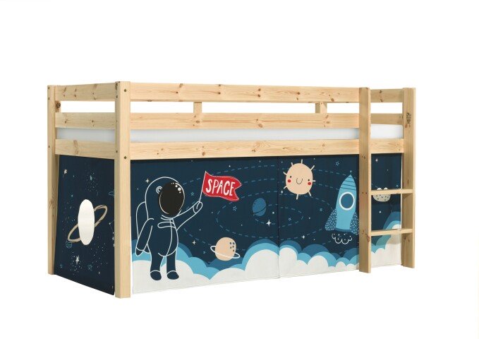 Spielbett >PINO< in Kiefer massiv natur lackiert - 210x114x106 (BxHxT)