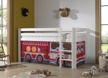 Spielbett >PINO< in Kiefer massiv weiß lackiert - 210x114x106 (BxHxT)