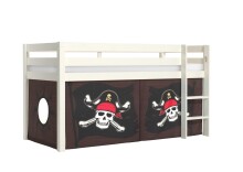 Spielbett >PINO< in Kiefer massiv weiß...