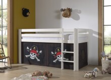 Spielbett >PINO< in Kiefer massiv weiß lackiert - 210x114x106 (BxHxT)