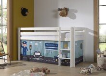 Spielbett >PINO< in Kiefer massiv weiß lackiert - 210x114x106 (BxHxT)