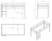 Spielbett >PINO< in Kiefer massiv weiß lackiert - 210x114x106 (BxHxT)