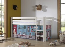 Spielbett >PINO< in Kiefer massiv weiß...