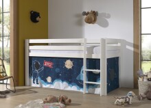 Spielbett >PINO< in Kiefer massiv weiß lackiert - 210x114x106 (BxHxT)