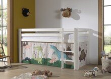 Spielbett >PINO< in Kiefer massiv weiß...