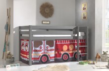 Spielbett >PINO< in Kiefer massiv grau lackiert - 210x114x106 (BxHxT)