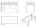 Spielbett >PINO< in Kiefer massiv grau lackiert - 210x114x106 (BxHxT)