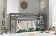 Spielbett >PINO< in Kiefer massiv grau lackiert - 210x114x106 (BxHxT)