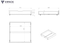Etagenbett >PINO< in Kiefer massiv natur lackiert - 210x161x105 (BxHxT)