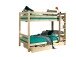 Etagenbett >PINO< in Kiefer massiv natur lackiert - 210x161x105 (BxHxT)