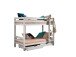 Etagenbett >PINO< in Kiefer massiv weiß lackiert - 210x161x105 (BxHxT)