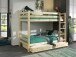 Etagenbett >PINO< in Kiefer massiv natur lackiert - 210x161x105 (BxHxT)