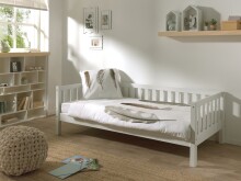 Funktionsbett >FRITZ< in Kiefer massiv weiß lackiert - 211,2x68x97,8 (BxHxT)