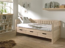 Funktionsbett >FRITZ< in Kiefer massiv Ausführung Milky Pine aus Massive Kiefer
