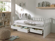 Funktionsbett >FRITZ< in Kiefer massiv weiß lackiert - 211,2x85,5x97,8 (BxHxT)