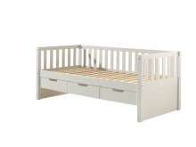 Funktionsbett >FRITZ< in Kiefer massiv weiß lackiert - 211,2x85,5x97,8 (BxHxT)