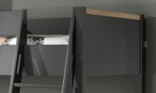 Hochbett >LONDON< in Anthrazit/Buche - 210x160x139cm (BxHxT)