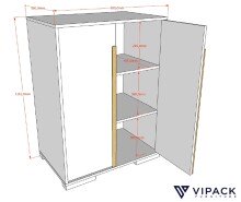 Kleiderschrank >LONDON< in Weiß/Buche - 86x116,2x56cm (BxHxT)