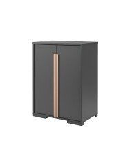 Kleiderschrank >LONDON< in Anthrazit/Buche -...