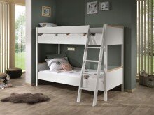Etagenbett >LONDON< in Weiß/Buche -...