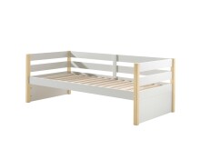 Funktionsbett >MARGRIT< in Weiß/Kiefer natur - 211,2x76,6x97,8 (BxHxT)