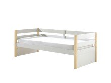 Funktionsbett >MARGRIT< in Weiß/Kiefer natur...