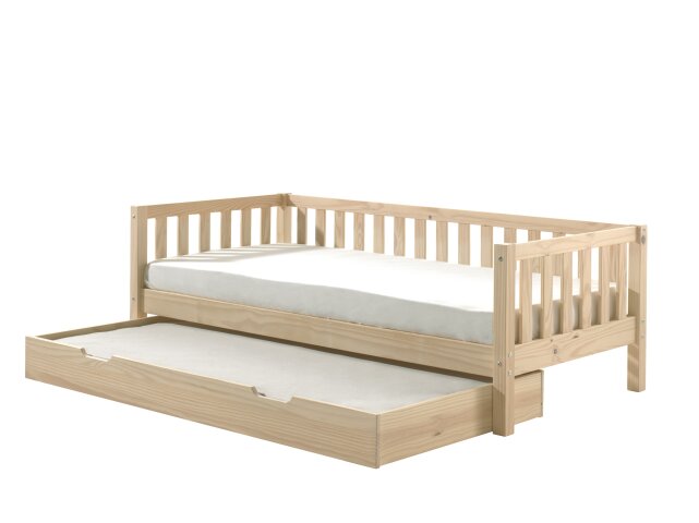 Funktionsbett >FRITZ< in Kiefer massiv Ausführung Milky Pine aus Massive Kiefer