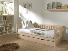 Funktionsbett >FRITZ< in Kiefer massiv Ausführung Milky Pine aus Massive Kiefer