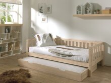 Funktionsbett >FRITZ< in Kiefer massiv Ausführung Milky Pine aus Massive Kiefer