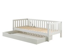 Funktionsbett >FRITZ< in Kiefer massiv weiß lackiert - 211,2x68x97,8 (BxHxT)