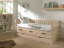 Funktionsbett >FRITZ< in Kiefer massiv Ausführung Milky Pine aus Massive Kiefer