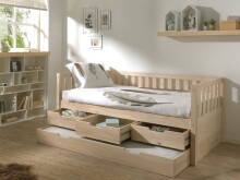 Funktionsbett >FRITZ< in Kiefer massiv Ausführung Milky Pine aus Massive Kiefer