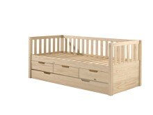 Funktionsbett >FRITZ< in Kiefer massiv Ausführung Milky Pine aus Massive Kiefer