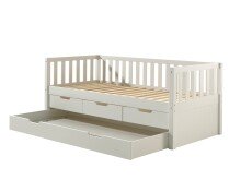 Funktionsbett >FRITZ< in Kiefer massiv weiß lackiert - 211,2x85,5x97,8 (BxHxT)