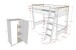 Hochbett >LONDON< in Anthrazit/Buche - 210x160x139cm (BxHxT)