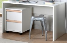 Hochbett >LONDON< in Weiß/Buche - 210x160x139cm (BxHxT)