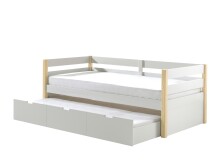 Funktionsbett >MARGRIT< in Weiß/Kiefer natur...