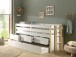 Funktionsbett >MARGRIT< in Weiß/Kiefer natur - 219,4x100x97,8 (BxHxT)