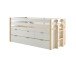 Funktionsbett >MARGRIT< in Weiß/Kiefer natur - 219,4x100x97,8 (BxHxT)