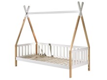 Hausbett >TIPI< in Weiß/Kiefer natur aus Massive Kiefer - 206x185,1x96cm (BxHxT)