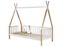 Hausbett >TIPI< in Weiß/Kiefer natur aus Massive Kiefer - 206x185,1x96cm (BxHxT)