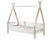 Hausbett >TIPI< in Weiß/Kiefer natur aus Massive Kiefer - 206x185,1x96cm (BxHxT)
