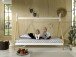 Hausbett >TIPI< in Weiß/Kiefer natur aus Massive Kiefer - 206x158,2x98cm (BxHxT)
