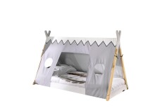 Hausbett >TIPI< in Weiß/Natur aus Massive...