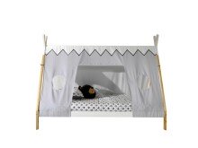 Hausbett >TIPI< in Weiß/Kiefer natur aus Massive Kiefer - 206x158,2x98cm (BxHxT)